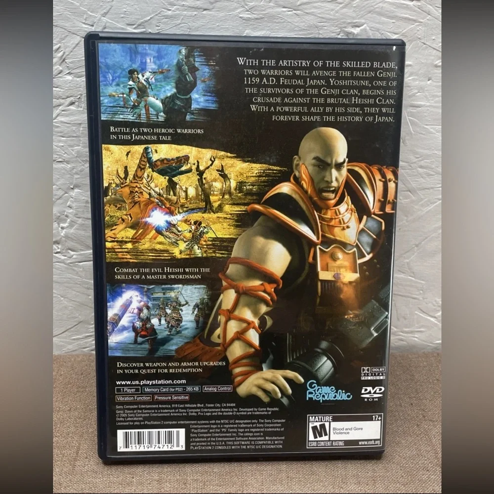Excellent Disc Genji: Dawn of the Samurai Sony PlayStation 2 PS2 2005 No Manual